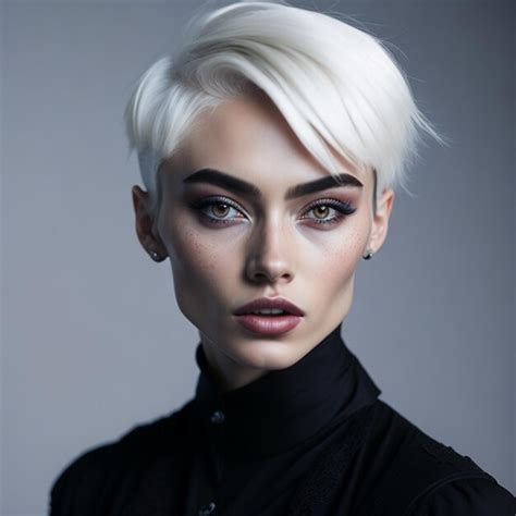 Premium Ai Image Beautiful Young Short Haired Model