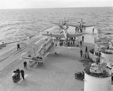 Print Of Blackburn Firebrand Tf Flight Deck Navy Aircraft Carrier