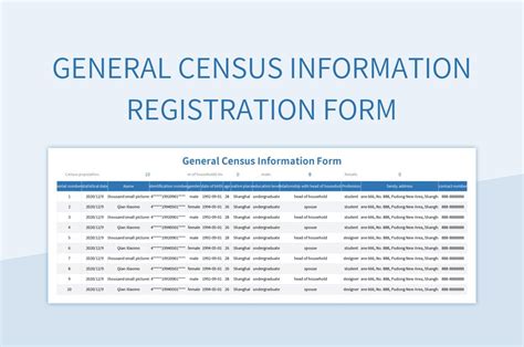 General Census Information Form Excel Template And Google Sheets File