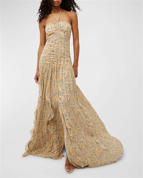 Veronica Beard Lucine Halter Maxi Dress Neiman Marcus