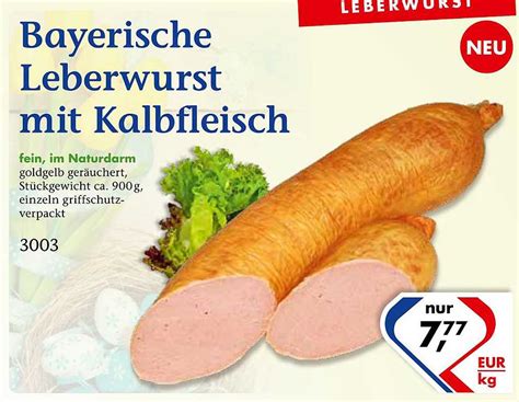 Bayerische Leberwurst Mit Kalbfleisch Angebot Bei Recke Fleischwaren