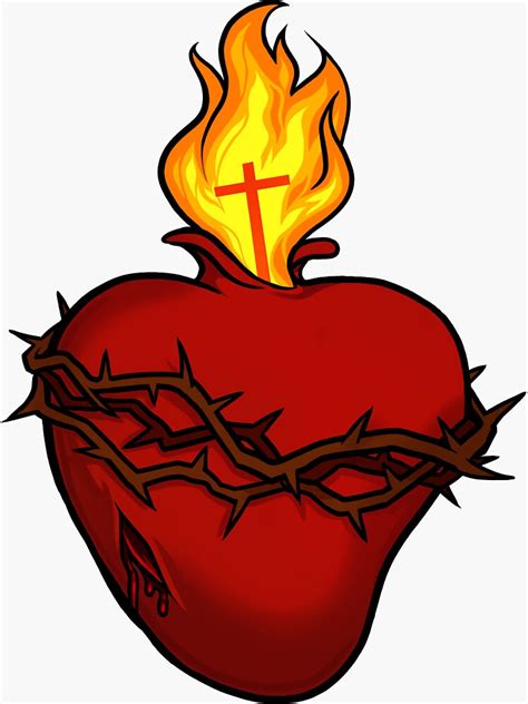 Sacred Heart Of Jesus Sticker For Sale By Raphaelion Redbubble