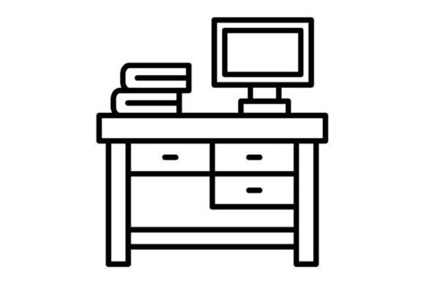 Desk Outline Icon Graphic By Maan Icons · Creative Fabrica