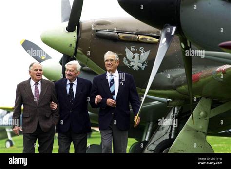 Second World War Raf Spitfire Pilot Johnnie Johnson C With American