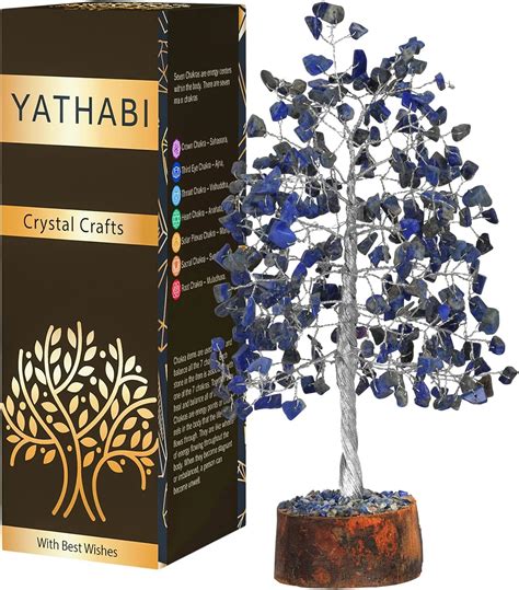 Yathabi Lapis Lazuli Crystal Money Tree Feng Shui Chakra Sculpture