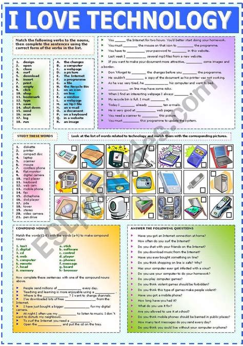 Technology Vocabulary Worksheet