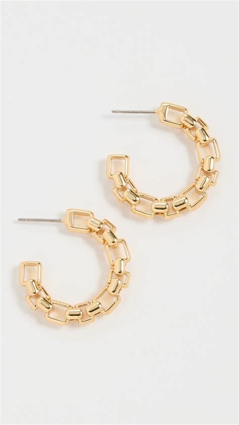 Madewell Mixed Chain Medium Hoop Earrings Shopbop