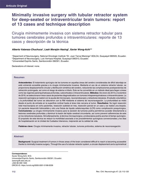 PDF Cirugía mínimamente invasiva con sistema retractor tubular para