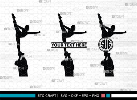 Cheer Stunt Monogram Cheer Stunt Silhouette Cheer Leading Svg Cheer