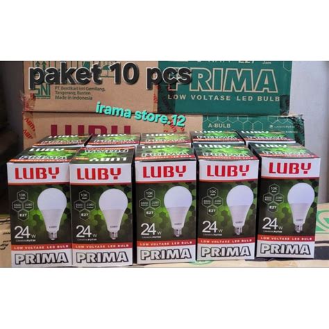 Jual Lampu Luby Prima 24 Watt 24Watt LED BULD Paket 10 Pcs Shopee