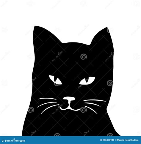 Black Cat Head Vector Illustration Stock Vector Illustration Of Icon