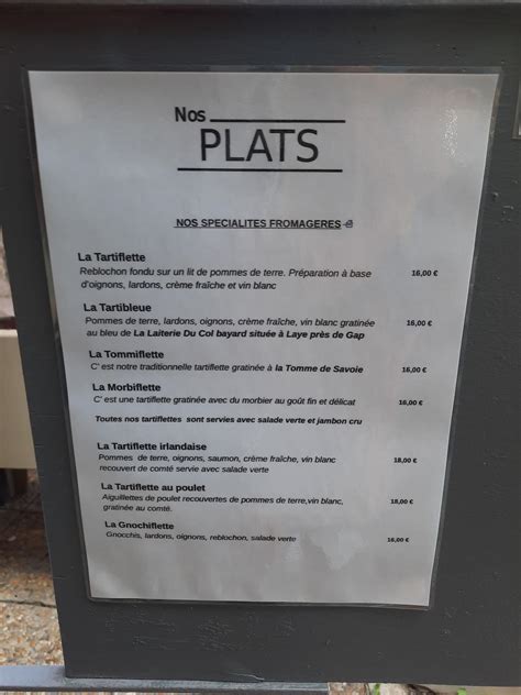 Menu At Le Pourquoi Pas Restaurant Allos