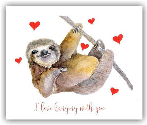 Sloth Valentine Sloth Lovers Valentine Sloth T Funny Etsy