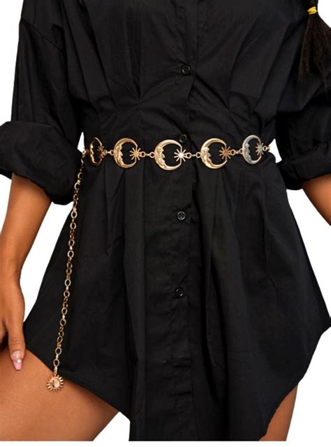 Celestial Crescent Moon Chain Belt Pretty Plus Celestial Chain Belt