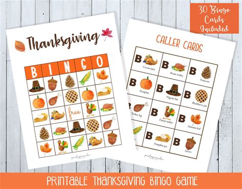 Thanksgiving Bingo, Thanksgiving Game, Thanksgiving Party, Printable ...