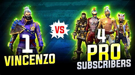 Vincenzo Vs Pro Subscribers Free Fire Solo Vs Squad Intense