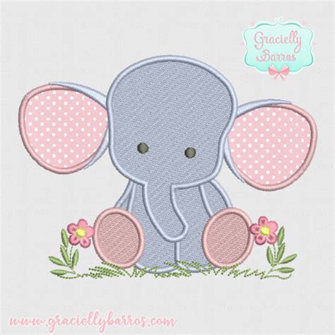 Matriz De Bordado Elefante GB027 Gracielly Barros