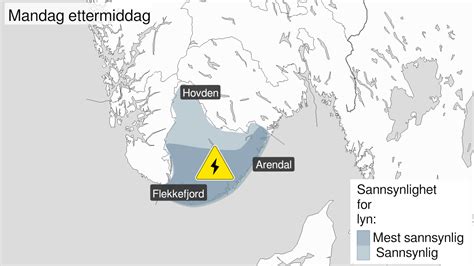 Værvarsel Flekkefjord Gult Farevarsel For Både Lyn Og Styrtregn Mandag