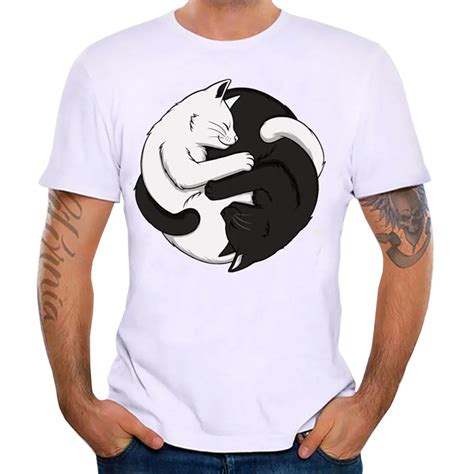 Yin Yang Cats Kittens T Shirt Women T Shirt Cotton Casual Funny Shirt