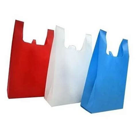 Plain W Cut Non Woven Bag For Grocery Size Dimension 10 X 14 Inch At