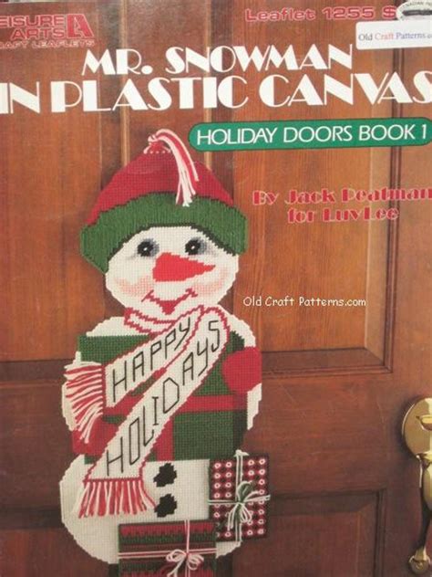 Leisure Arts 1255 Mr Snowman Plastic Canvas Pattern Oldcraftpatterns