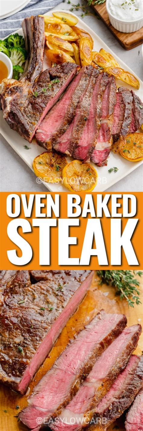 Oven Baked Steak Reverse Sear Method Easy Low Carb