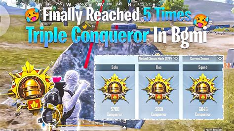 😱 Finally Reached Triple Conqueror In Bgmi C5s13 🥵 Conqueror Rank