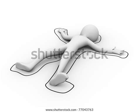 Crime Scene 3d Man Murder Stock Illustration 77043763