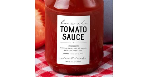 Personalized Homemade Tomato Sauce Label Zazzle