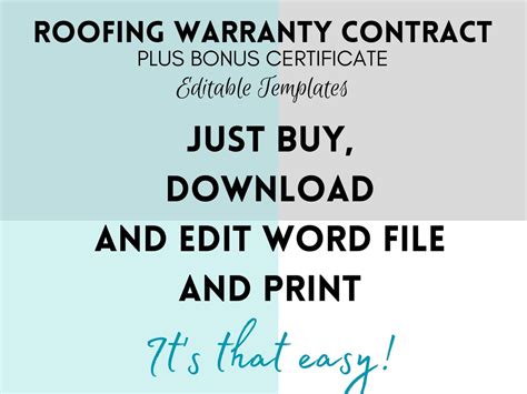 Editable Roofing Warranty Contract Template Roofing Warranty