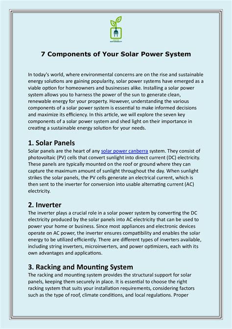 7 Components of Your Solar Power System - kratosenergynsw - Page 1 - 4 ...