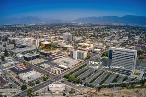 Aerial View Of The Skyline Of San Bernardino California Stock Photo