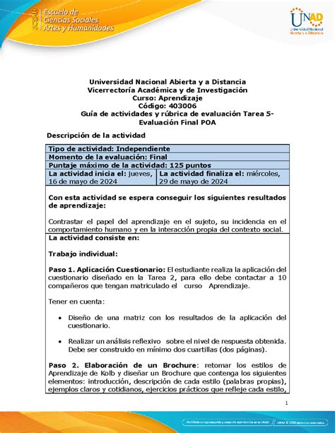 Guia ades y Rúbrica de evaluación Tarea 5 Evaluación Final POA