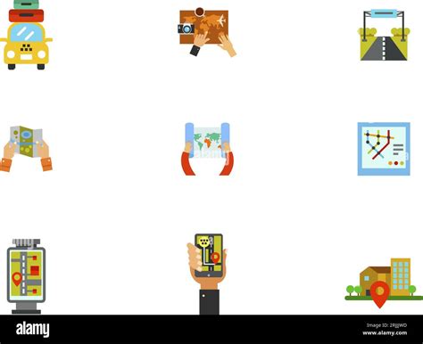 exploration icon set stock vector image art alamy