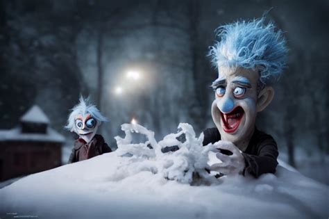 Frightening Snow Miser Hyper Realistic Very Midjourney