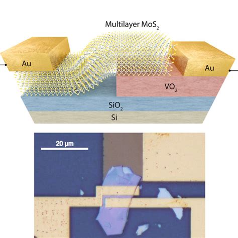 VdW MoS2 VO2 Heterojunction Schematic A Three Dimensional Schematic