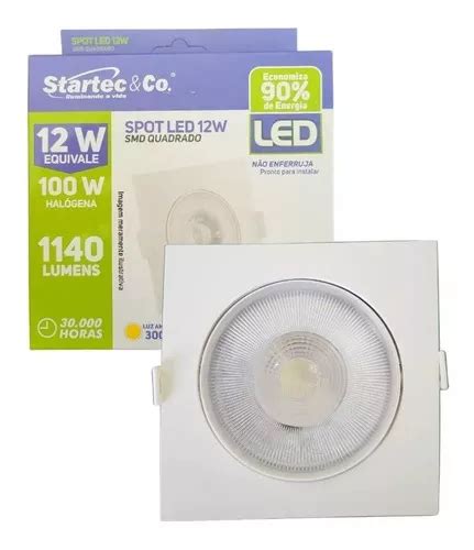 L Mpara Spot Led De Techo Startec Spot Led Embutir W Quadrado Startec