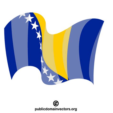 Bosnia And Herzegovina Waving National Flag Public Domain Vectors