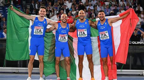 Italia Velocissima Oro Nella Staffetta 4x100 Con Super Jacobs E Tortu