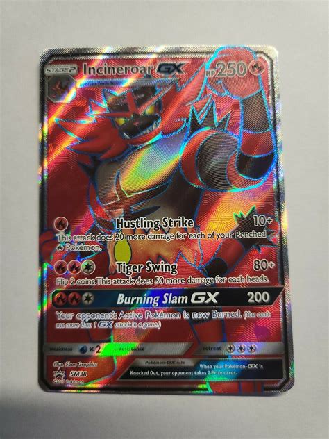 Mavin Pokemon Card Incineroar GX Full Art Holo Black Star Promo SM38