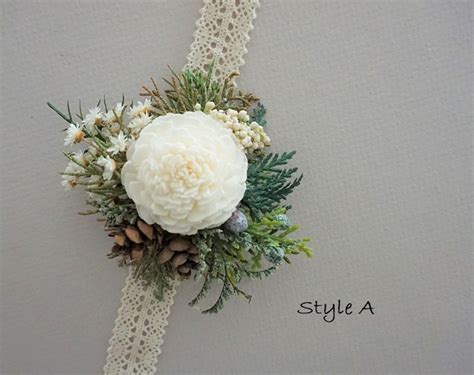 Winter Wrist Corsage Woodland Wedding Corsage Pine Cone Etsy