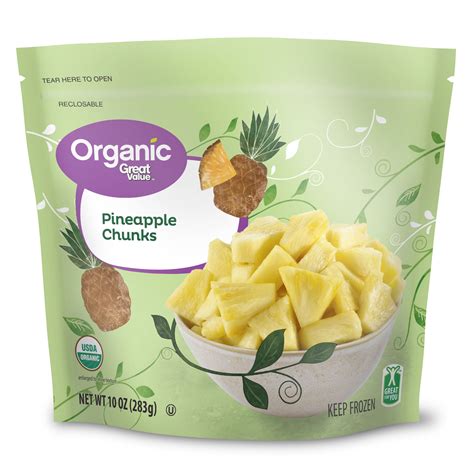 Great Value Organic Frozen Pineapple Chunks Oz Walmart