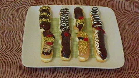 Eclairs with decoration tips - YouTube