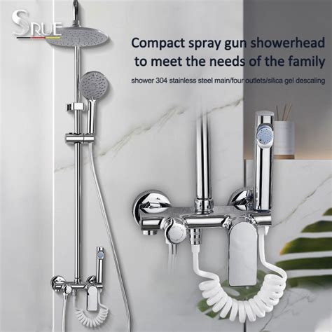 SRUE Hot And Cold Shower Set With Faucet Shower Set For Bathroom SetStyle Lightweight Button