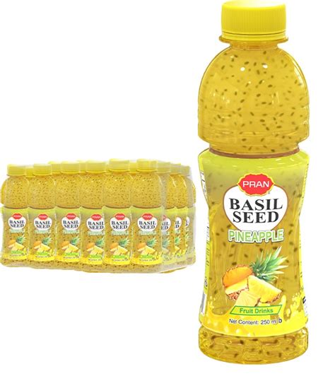 Buy Pran Basil Seed Drinks Pineapple 250ml 24 Pcs Per Carton At Best