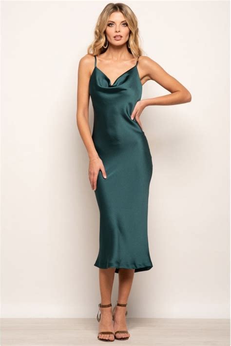 Cowl Neck Satin Slip Cami Midi Dress New In From Yumi Uk