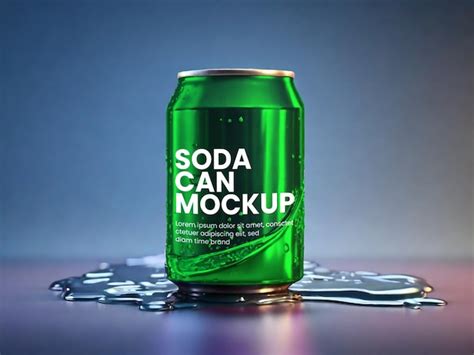 Premium PSD Soda Can Mockup