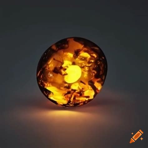 Rough Cut Amber Citrine Gemstone With Starburst Pattern On Craiyon