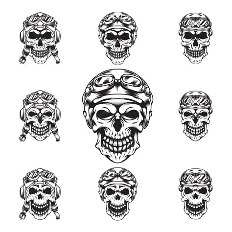 Premium Vector Skull Riders Head Set