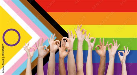 Lgbtq Trans And Intersex Rights Concept Multiracial Human Hands